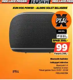 Power FEEL Bluetooth-højttaler Indbygget mikrofon tilbud