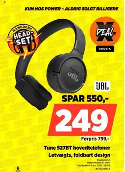 Power JBL Tune 527BT hovedtelefoner tilbud