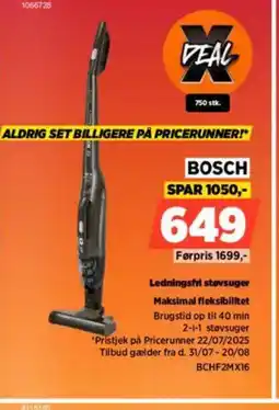 Power BOSCH Ledningsfri støvsuger tilbud