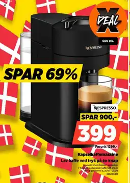 Power NESPRESSO KapselkaffemaskinLav kaffe ved tryk på én knap tilbud