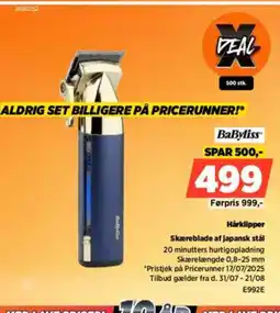 Power BABYLISS Hårklipper Skæreblade af japansk stál tilbud