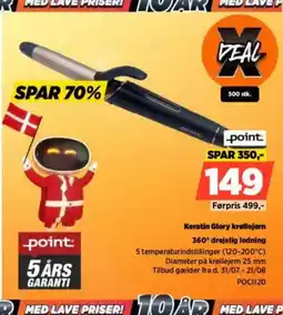 Power Keratin Glory krøllejern 360° drejelig ledning tilbud