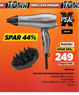 Power BABYLISS Hårtørre Keramisk teknologi bringer glans til håret tilbud