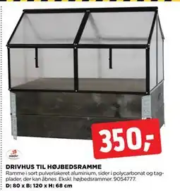 jem & fix DRIVHUS TIL HØJBEDSRAMME, DKK 350 tilbud