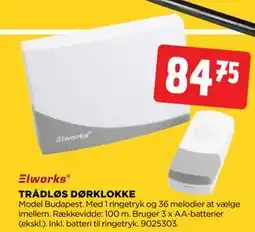 jem & fix TRÅDLØS DØRKLOKKE, DKK 84.75 tilbud