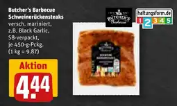 REWE DE BUTCHER'S BARBECUE Schweinerückensteaks tilbud