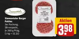 REWE DE SIMMENTALER Burger patties tilbud