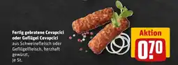 REWE DE Fertig gebratene cevapcici oder geflügel cevapcici tilbud