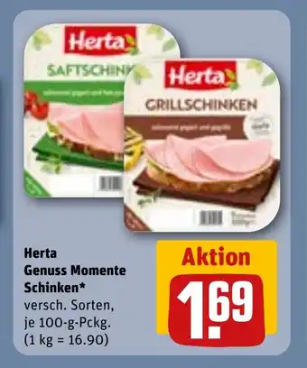 REWE DE HERTA Genuss momente schinken tilbud