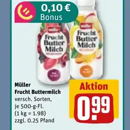 REWE DE MÜLLER Frucht buttermilch tilbud