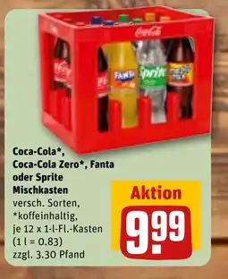 REWE DE Coca-cola, coca-cola zero, fanta oder sprit mischkasten tilbud