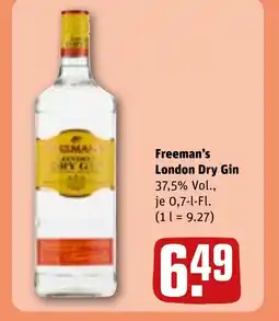 REWE DE FREEMAN'S London dry gin tilbud
