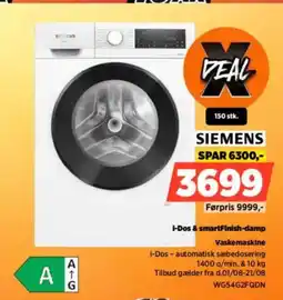 Power Siemans I-Dos &SmartFinish-Damp Vaskemaskine tilbud