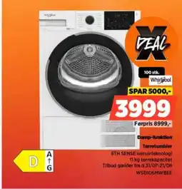Power Whirlpool Damp-funktion Tørretumbler tilbud