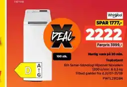 Power Whirlpool Hurtig vask på 30 min. Topbetjent tilbud
