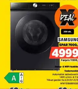 Power SAMSUNG Damp- & WiFi-funktion Vaskemaskine tilbud