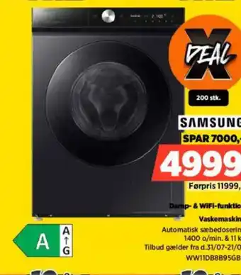 Power SAMSUNG Damp- & WiFi-funktion Vaskemaskine tilbud