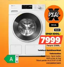 Power Miele TwinDos & QuickPower Wash Vaskemaskine tilbud