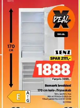 Power SENZ Bemærk bredden! køle-/fryseskab tilbud