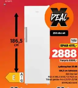 Power Beko lydsvag kun 35 db køleskab tilbud