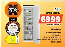 Power AEG Soft-closing int. fryseskab tilbud