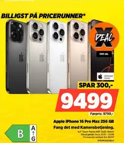Power Apple iPhone 16 Pro Max 256 GB Fang det med Kamerabetjening. tilbud