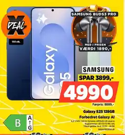 Power Samsung Galaxy S25 128GB Forbedret Galaxy Al tilbud