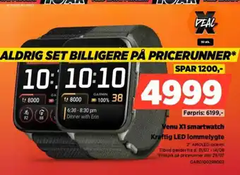 Power Venu X1 smartwatch Kraftig LED lommelygte tilbud