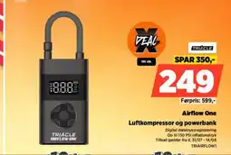 Power Airflow One Luftkompressor og powerbank tilbud