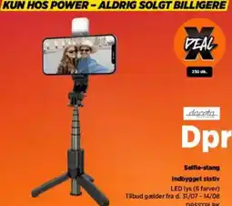 Power Dacota selfie-stang indbygget stativ tilbud
