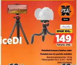 Power Dacota Fleksibelt kamera/telefon stativ Fleksible ben for perfekt stabilitet tilbud