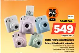 Power Instax Mini 12 instant kamera Printet billede på få sekunder tilbud