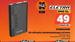 Power ELETRA ET5PB5000BK Din ultimative opladningsledsager på farten tilbud