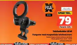 Power Dacota telefonholder til bil fungerer med magnetiske telefoncovers tilbud
