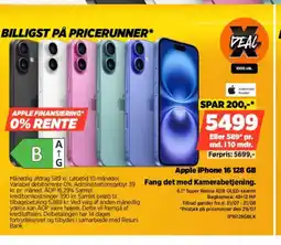 Power Apple iPhone 16 128 GB Fang det med Kamerabetjening. tilbud