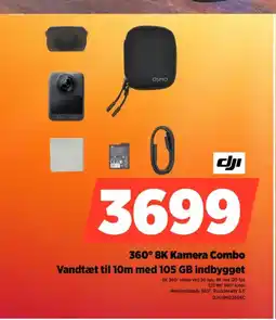 Power 360° 8K Kamera Combo Vandtæt til 10m med 105 GB indbygget tilbud