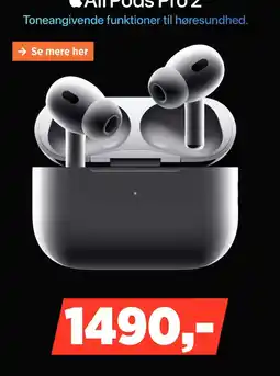 Power AirPods Pro 2 Toneangivende funktioner til høresundhed. tilbud
