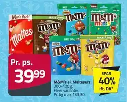 Fleggaard M&M’s el. Maltesers, DKK 39.99 tilbud
