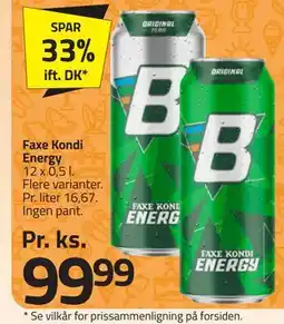 Fleggaard Faxe Kondi Energy, DKK 99.99 tilbud
