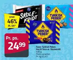 Fleggaard Fazer Tyrkisk Peber, Hot & Sour el. Skolekridt, DKK 24.99 tilbud