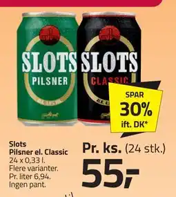 Fleggaard Slots Pilsner el. Classic, DKK 55 tilbud