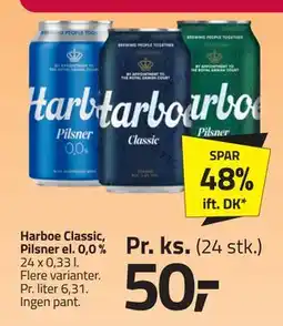 Fleggaard Harboe Classic, Pilsner el. 0,0 %, DKK 50 tilbud