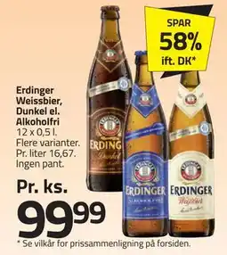 Fleggaard Erdinger Weissbier, Dunkel el. Alkoholfri, DKK 99.99 tilbud