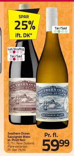 Fleggaard Southern Ocean Sauvignon Blanc el. Pinot Noir, DKK 59.99 tilbud