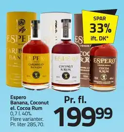Fleggaard Espero Banana, Coconut el. Cocoa Rum, DKK 199.99 tilbud