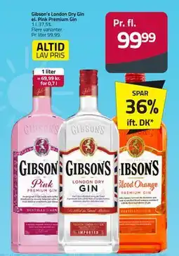 Fleggaard Gibson’s London Dry Gin el. Pink Premium Gin, DKK 99.99 tilbud
