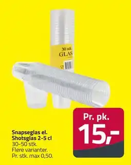 Fleggaard Snapseglas el. Shotsglas 2-5 cl, DKK 15 tilbud