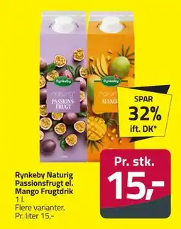 Fleggaard Rynkeby Naturig Passionsfrugt el. Mango Frugtdrik, DKK 15 tilbud