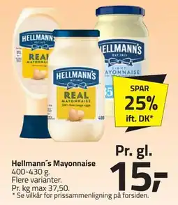 Fleggaard Hellmann´s Mayonnaise, DKK 15 tilbud