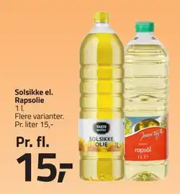 Fleggaard Solsikke el. Rapsolie, DKK 15 tilbud